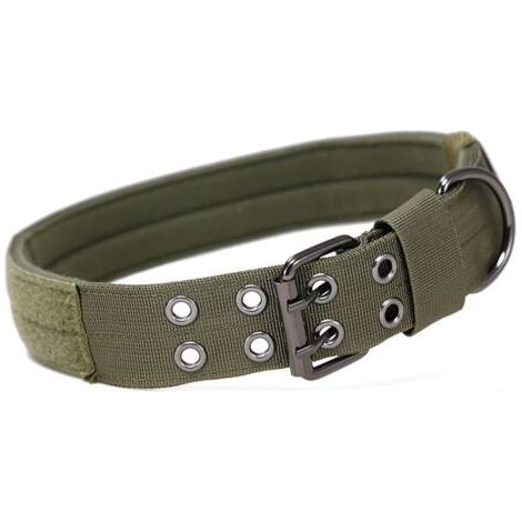1 collier tactique en nylon pour chien de grande et moyenne taille, taille réglable, laisse pour chien