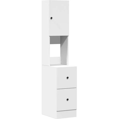 Mueble de cocina moderno y práctico con espacio de almacenamiento 35 x 50 x 180 cm fabricado en madera de ingeniería blanca 020049419 (1/5)