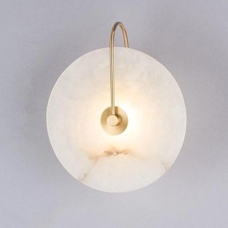 [JAMAIS UTILISÉ] Applique murale LED simple décoration en marbre espagnol naturel - 16cm or (1/4)