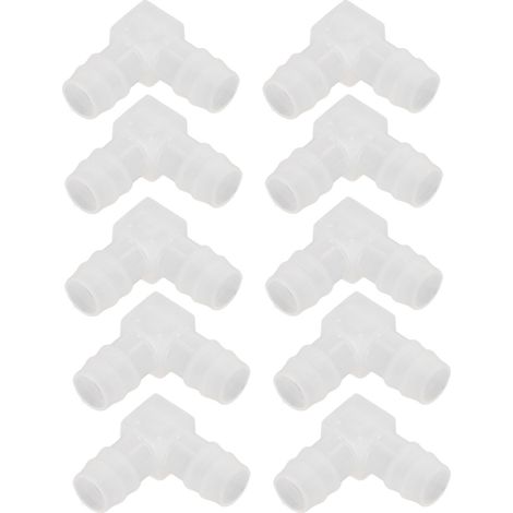 90-Grad-Wasserschlauchbogen für Wohnmobile, 90°-Winkel, PP-Schlauchverbinder L, 10 Stück, Kunststoff-Schlauchverbindung für Aquarium/Labor (14 mm / 0,55 Zoll).