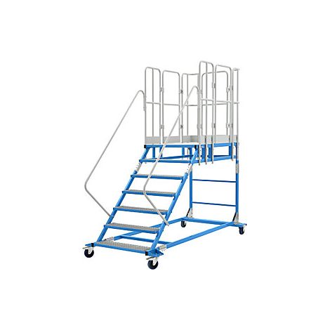 Escalera de plataforma XXL  con piezas insertadas de rejilla 