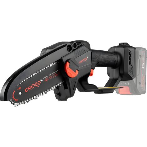 Dnipro-M Mini Motosierra a Batería 20V Sin Escobillas, Espada 15cm, Solo 1,4 kg, Poda con Una Mano - DMS-200BC (Sin Batería ni Cargador)