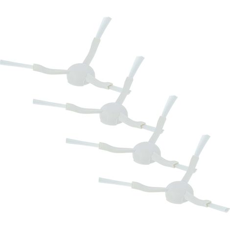 vhbw 4x Seitenbürste kompatibel mit Xiaomi Mijia 1C, STYTJ01ZHM Saugroboter - Reinigungsbürsten Set, weiß