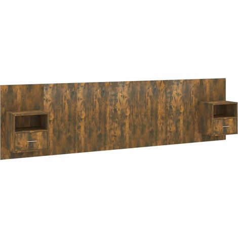 Maison Exclusive - Testiera Letto con Comodini Rovere Fumo in Legno Multistrato