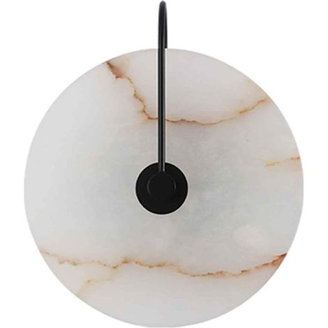Applique murale de couloir avec abat-jour circulaire, veilleuse 3W, applique murale décorative en marbre simple et naturel. (1/5)