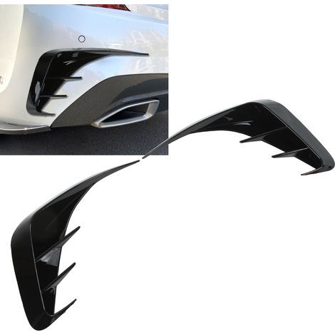 Cache-vent de pare-chocs arrière style M Sport, couteau à vent, pour BMW Série 3 G20 320i 325i 330i 2019+ (Noir Piano) (1/5)
