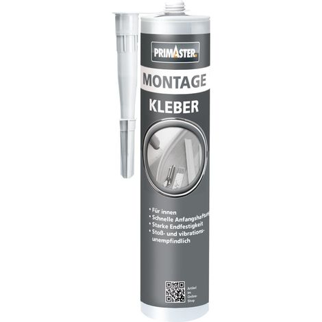 Primaster Montage Kleber 380g Beton- Stein- Styropor- Holz- Fliesenkleber Innen