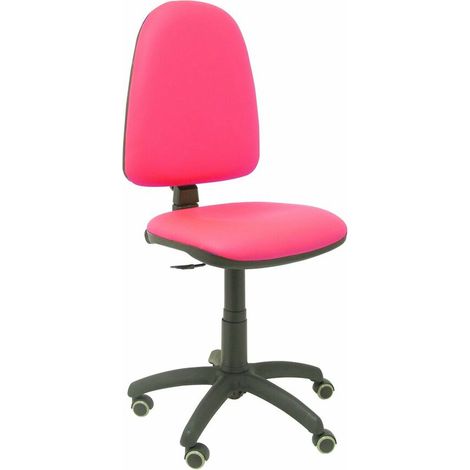 Sedia Ayna in ecopelle rosa con ruote in parquet