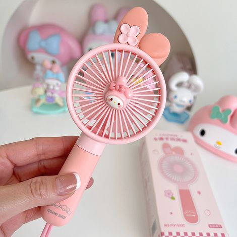 Niedlicher Sanrio-Handventilator mit USB-Anschluss, superleise, starker Wind, ideal für Schüler und Kinder im Sommer