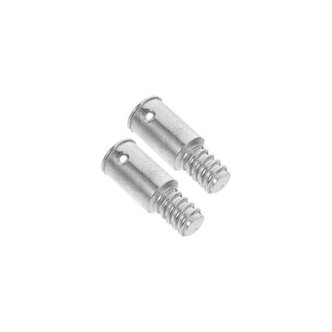Lot de 2 embouts filetés métalliques pour manche de balai extensible, compatibles avec les balais à franges et les serpillières en métal (argent). (1/5)