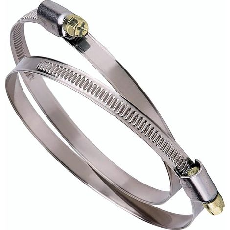 Fascette stringitubo in acciaio inox - set di 2 fascette con trasmissione a vite senza fine, campo di serraggio 120-140 mm, larghezza 9 mm per condotti e tubi di ventilazione, MVHR e cappe aspiranti d (1/5)