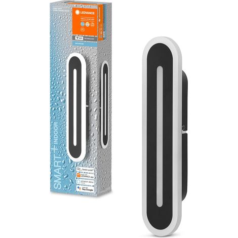 Lampe de salle de bain noir, 1200LM, 3000-6500K, 300mm x 70mm, IP44, applique murale avec la technologie wifi, dimmable, contrôlable via l'application et l'assistant vocal (1/5)