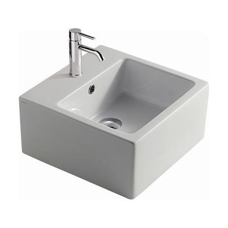 Lavabo Plus Design sospeso/appoggio salvaspazio cm. 40x40