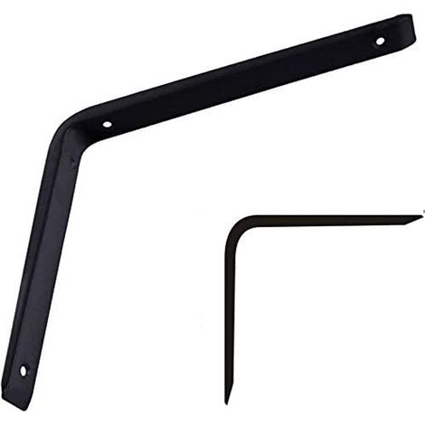 Staffe angolari 2 pezzi supporto reggimensole ad angolo retto 90 ° staffa di fissaggio 150x120x30 mm a forma di L per mensola mobile scaffale in acciaio nero (1/2)