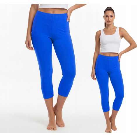 3/4-Leggings aus Baumwolle, polnischer Hersteller, türkis, Größe L (1/4)