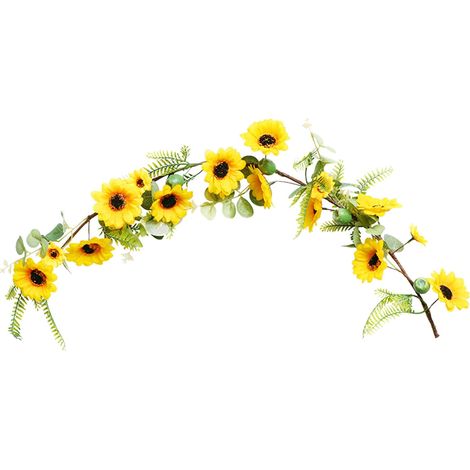 Guirlande Artificielle - Couronne De Tournesols Avec Abeilles - Décoration Murale Intérieure Extérieure - Diamètre 55 Cm - 1 Pièce (1/5)