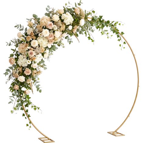 Arche jardin acier doré support plantes grimpantes décoration mariage cérémonie événement extérieur élégant (1/5)