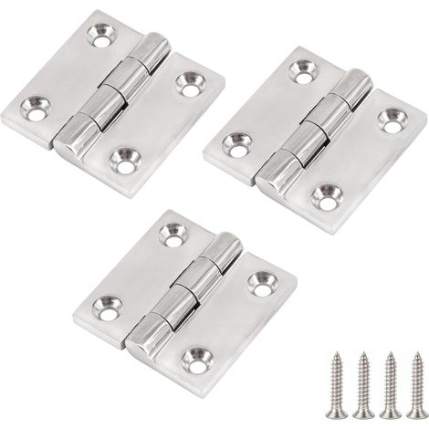 316 Edelstahl, 50 x 50 mm, robustes Bootsdeckscharnier in Marinequalität, hochglanzpolierte Türscharniere für Schränke, Fenster, Yachten, wird mit Schrauben geliefert