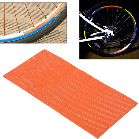 Autocollants Réfléchissants Orange pour Jantes de Vélo - Sécurité et Décoration pour Cyclisme Nocturne