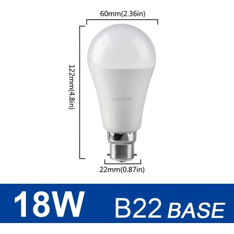 (18 W B22, lumière blanche froide) 6 ampoules LED, 220 V CA, économie d'énergie, éclairage LED domestique pour salon (1/5)
