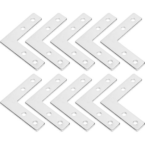10 connecteurs en acier au carbone pour profilés aluminium, plaque de fixation 202020L, lot de 10 pièces (1/5)
