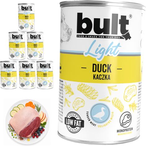 BULT LIGHT Nassfutter für Hunde, Ente, Dose, 6 x 400 g, leicht verdaulich (1/2)