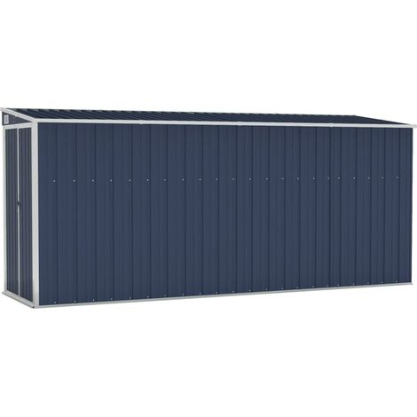 Les Tendances – Abri de jardin métal anthracite 118x382x178 cm – Acier galvanisé – Résistant aux intempéries – Porte double avec verrouillage (1/5)