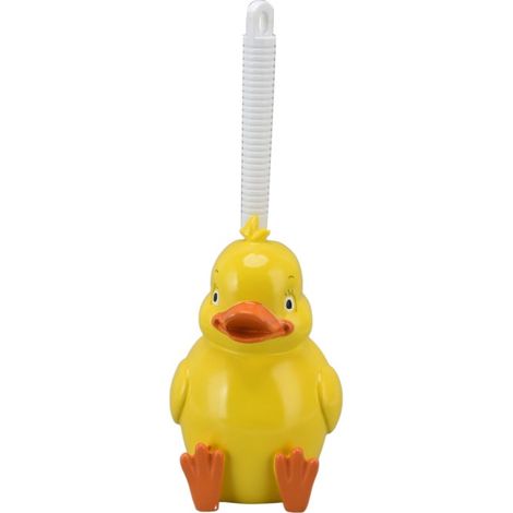Cepillo de inodoro sin costuras Little Yellow Duck, cepillo de limpieza profunda con base para baño