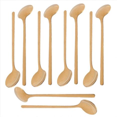 Kaffeelöffel aus Edelstahl, 10er-Set, für Espresso, Kaffee und Zucker, polierte Oberfläche, korrosionsbeständig, für den täglichen Gebrauch (1/5)