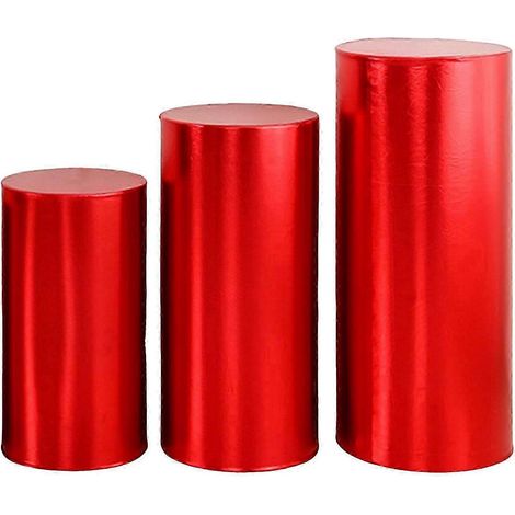 Set mit 3 dekorativen Hüllen für zylindrische Partyständer, Präsentationsflächen, Säulen, Dessertständer etc. – Ideal für Geburtstagsfeiern, Hochzeiten und andere Veranstaltungen. JikaixRed