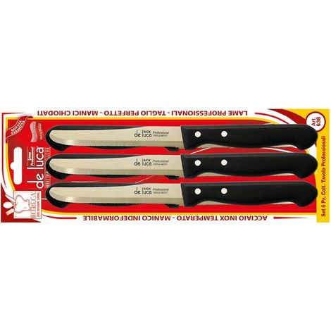 COLTELLO DA TAVOLA SEGHETTATO lama mm 110 - manico bianco