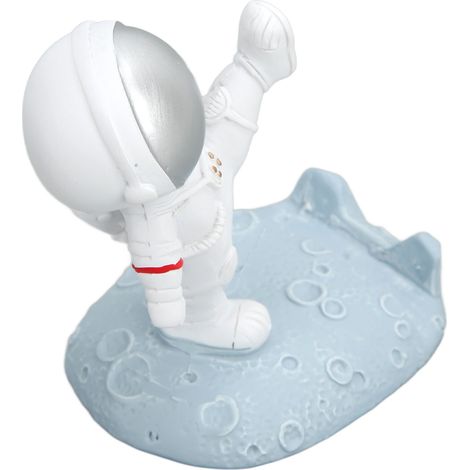Support de Téléphone Astronaute en Résine Brillante, Design Stable et Anti-Glissant pour Bureau, Décoration de Bureau Moderne, Cadeau Technologique
