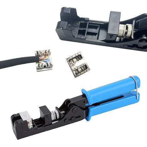Outils Pour Terminaison De Vitesse CoudéE, Pince à Sertir Rj45 Outil De PoinçOnnage Jack 90°/180 °, Outil De Terminaison De Vitesse Coudé Pour Modules RéSeau Cat5 Cat6 (1/5)