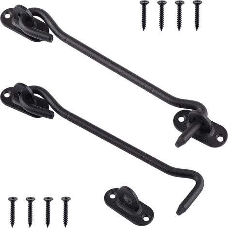 Support de porte en bois, résistant à la rouille et à la corrosion, verrou de porte robuste pour abri de jardin, fenêtre, garage, terrasse. (1/5)