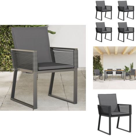 Chaises de jardin lot de 4 avec coussins noir résine tressée - Chaise De Jardin - Fauteuil De Jardin - Mobilier De Jardin - Salon De Jardin - Décoration Extérieure (1/5)