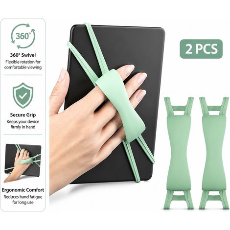 Support à poignée universel pour tablette et liseuse, avec pivotement à 360° en cuir PU : poignée sécurisée, portable et ajustable (1/5)