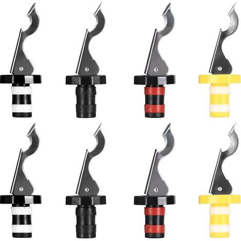 Bouchons à levier, lot de 8, pour bouteilles de vin, d'eau et autres boissons. Bouchons universels réutilisables pour vin, champagne, bière et autres boissons. (1/5)