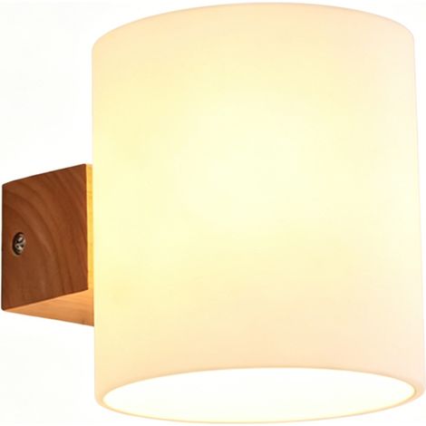 Moderne Lampe Murale E27 Chambre, Luminaire Murale Abat-jour en Verre Avec ampoule de Ampoule blanc chaud 4W