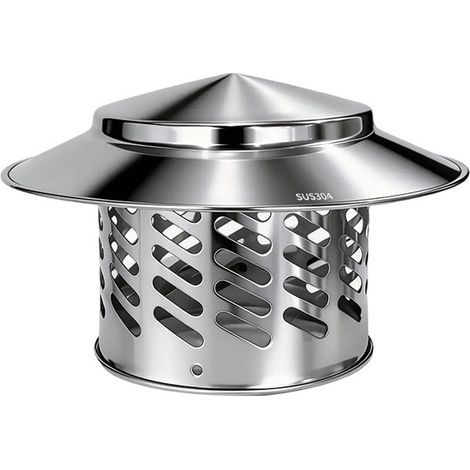 Chapeau de cheminée en acier inoxydable 304 avec protection contre la pluie et le vent pour empêcher l'entrée des débris (1/5)