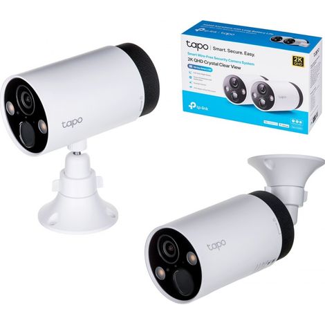 Tp-Link – Caméra de sécurité IP Tapo C420S2 – Résolution 2K QHD – Vision nocturne couleurs – Angle de vue 113° – Installation intérieure/extérieure