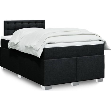 Cama box spring con colchón tela negro 120x190 cm vidaXL (1/5)
