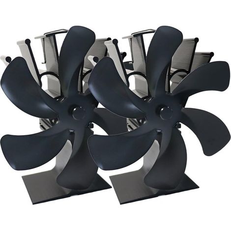 Ventilatore per stufa a legna a 6 pale Ecofan Silenzioso per camino domestico Distribuzione efficiente Vento forte (doppio) (1/5)