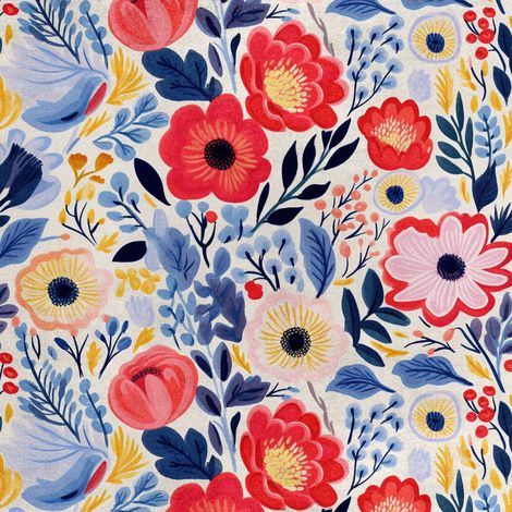 Royal Samt Stoff Poliéster Zum Nähen - Motiv Blumen - RDX2172 (1/5)