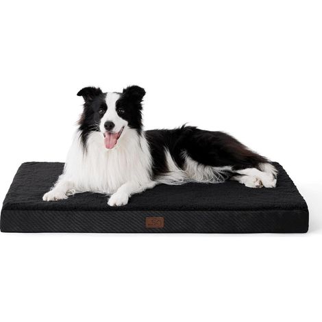 Hundebett orthopädisches Hundekissen L 91 x B 69 x H 8 cm Schwarz (1/5)