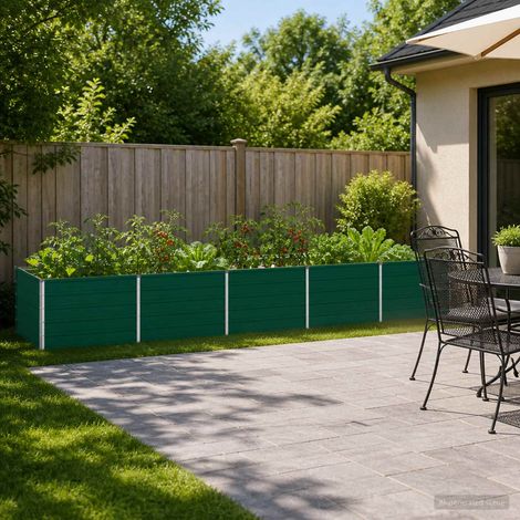 vidaXL Cama de Jardín Elevada Verde 400 x 80 x 55 cm (1/5)