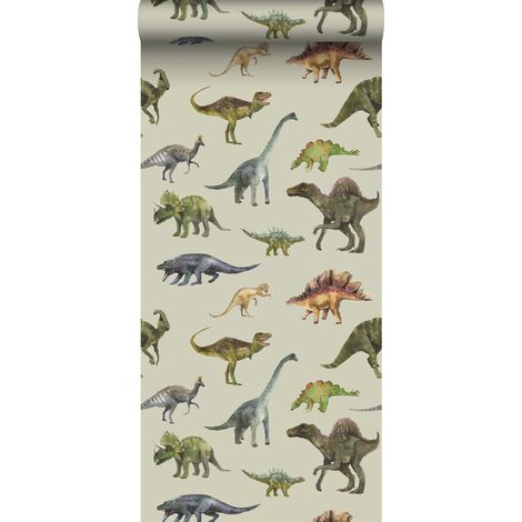 papier peint dinosaures vert grisé - Sanders & Sanders (1/5)