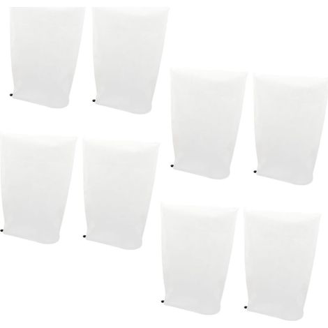 Lot de 8 Housses Antigel pour Plantes D'extérieur, Tissu Non Tissé Blanc 0,6x0,8 M Cordon Serrage, Protection Gel Hiver pour Arbres Fruitiers, Arbustes et Balcon Jardin (1/5)