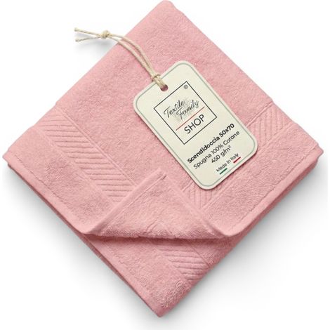Scendidoccia Bagno Rosa Antico 50x70 Spugna Cotone 450 g/m² - Tappetino Doccia Made in Italy