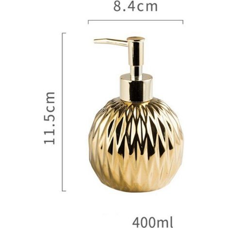 Distributeur de savon moderne en céramique dorée salle bain et cuisine (1/4)