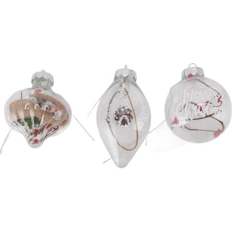 12 Boules de Noël Transparentes Incassables Écologiques PET Moulage par Soufflage Décorations de Noël Fête 6166 (1/5)